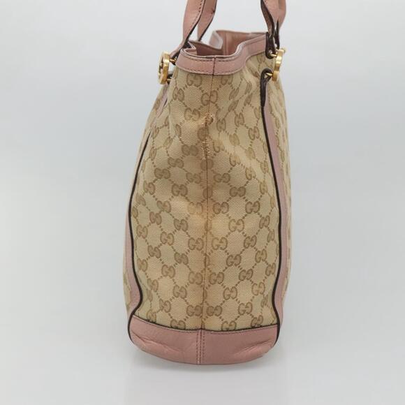 GUCCI GG Canvas Shoulder Bag Beige Gold - Picture 4 of 13